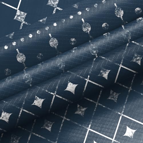 Beach Blanket Waterproof Sandproof, Large Beach Picnic Blankets Foldable Sand Free, Beach Mat Windproof w/Stakes and Corner Pocket for Outdoor, Travel, Camping, Hiking, Beach Essentials-Navy Geometry