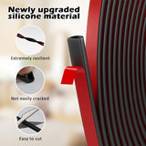 Weather Stripping Door Seal - Self Adhesive Weather Strip Silicone D Shaped Seal Strip for Door Frame/Window Seal (40FT Black 3/8" W × 1/4" T)