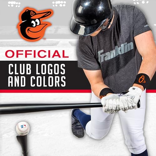Franklin Sports MLB Team Licensed Baseball Wristbands - MLB Team Logo Sweat Wristbands - Great for Costumes + Uniforms - Pair