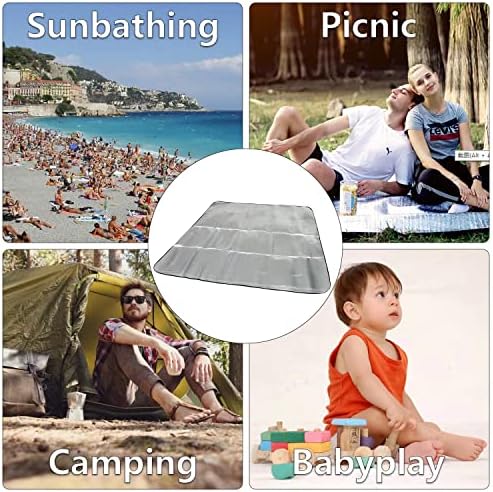 Wind Tour Outdoor Double-Sided Moisture-Proof Aluminum Foil Foam Pad Waterproof and Insulating Foil Mat Picnic Mat Camping Mat for Beach Tent and Camping