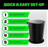 Rhino USA XL Portable Toilet for Camping (400lbs Capacity) Retractable Portable Toilet for Adults & Kids with Adjustable Height (4-16 Inches) Collapsible Portable Potty Camping Toilet for Camp/Car