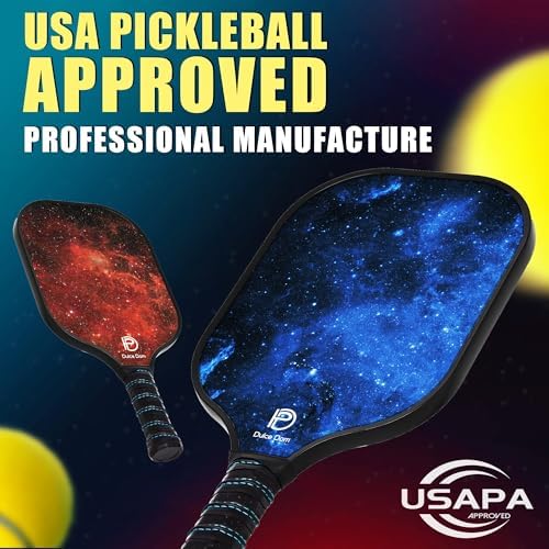 DULCE DOM Pickleball Paddles Set of 2/4 - USAPA Approved, Fiberglass Surface Pickleball Racket with 4 Indoor Outdoor Pickleball Balls and Pickleball Bag, Ideal Training Equipment Gift for Men & Women