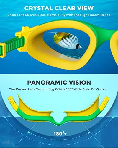 OMID Kids Swim Goggles, P2mini Polarized Swimming Goggles Comfortable for Age 6-14