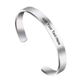 Amlion Personalized Bracelets for Women Mom,Engraved Custom Bracelets Cuff Inspirational Personalized Gifts for Women-Double Side Engraved