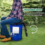 Portable Toilet Seat for 5 Gal Buckets, Camping Toilet with Lid for Adults, Snap-on Toilet Seat for Outdoor, Camping, Hiking, Emergency, Car, Boat (Black)