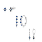 Dainty Blue Earrings Set For Women Dangle Earrings For Women Sterling Silver Hypoallergenic Cartilage Earring Stacks For Multiple Piercing Jewelry Gift