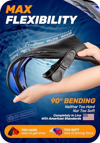 CAPAS Snorkel Fins, Swim Fins Travel Size Short Adjustable for Snorkeling Diving Adult Men Women Kids Open Heel Swimming Flippers