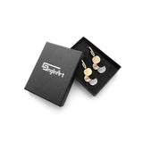 SinglinArt Black 14K Gold Plated Earrings for Women Dangle Drop Fashion Jewelry