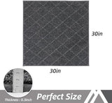 COSY HOMEER Edging Stair Treads Non-Slip Corner Indoor Stair Runners for Wooden Steps,Landing Slip Resistant Stair Rugs Mat for Kids and Dogs,100% Polyester TPE Backing,Black,30x30 inch