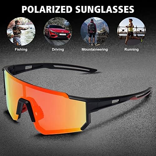STORYCOAST Polarized Sports Sunglasses for Men Women,Driving Fishing Cycling Mountain Bike Sunglasses UV400 Protection