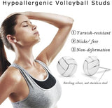 SmileBelle Sterling Silver Sports Earrings, Hypoallergenic Volleyball Earrings, Soccer, Basketball Jewelry Baseball Golf Stud for Women Mom as Sports Fan Senior Night Gift Teen Stuff Accessories