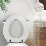 White Round Toilet Seat Natural Wood Toilet Seat with Zinc Alloy Hinges, Easy to Install also Easy to Clean, Scratch Resistant Toilet Seat by Angol Shiold (Round, White)