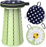 ALEVMOOM Upgraded Telescoping Collapsible Stool with Cushion, Folding Stool with Printing Portable Retractable Foldable Seat Max Load 550lbs for Adults Camping Fishing Outdoor (Daisy)