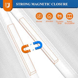 MAGZO Magnetic Screen Door White 72'' x 80'', Reversible Left Right Side Opening, Upgraded Polyester Scratch-Proof, Mesh Net for Sliding Glass/Single/Patio/French Doors with Adhesive-Hook&Loop to Hang