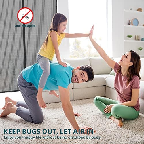 Titan Mall Magnetic Screen Door 72x80, Self Sealing, Heavy Duty Door Screen Magnetic Closure - Keep Bugs Out, Retractable Screen Door Mesh - Pet and Kid Friendly, Hands Free Mesh