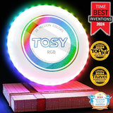 TOSY Flying Disc - 16 Million Colors RGB or 36 LEDs, Extremely Bright, Smart Modes, Camping Essentials for Teens/Kids/Adults/Men/Boys/Girls, Auto Light Up, Patented, Rechargeable, Waterproof, 175g