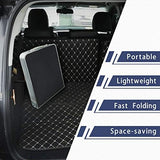 Folding Camping Table with Storage Compartment Aluminum Lightweight Camp Kitchen Table Height Adjustable Indoor/Outdoor Table Perfect for Tailgating, Backyards, BBQ,Picnic, Black