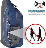 G4Free Sling Bag RFID Blocking Sling Backpack Crossbody Chest Bag Daypack for Hiking Travel(Dark Blue)