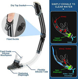 ZEEPORTE Mask Fin Snorkel Set, Travel Size Snorkeling Gear for Adults with Panoramic View Anti-Fog Mask, Trek Fins, Dry Top Snorkel and Gear Bag for Swimming Training, Snorkeling Kit Diving Packages