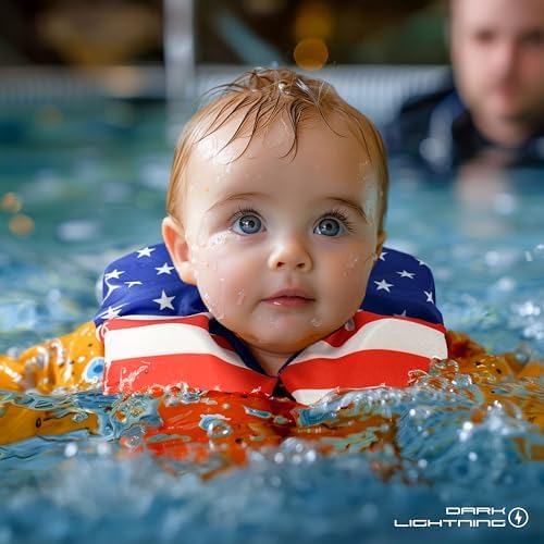 Dark Lightning USCG Approved Infant Life Jacket 0-30 lbs, Swim Vest for Baby/Toddlers 1-3 Year Old 20-30 lbs,Toddler Floaties for Pool Swimming,Boating,Beach,Puddle