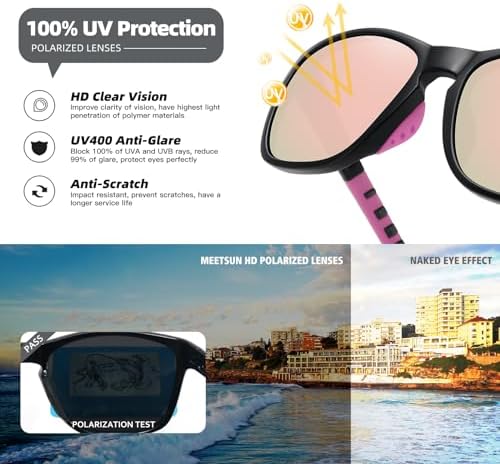 MEETSUN Polarized Sports Sunglasses for Women Men Driving Running Cycling Fishing Sun Glasses UV400 Protection