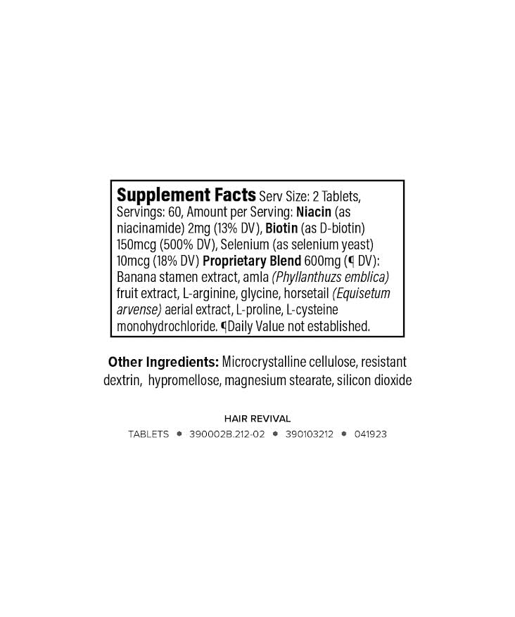 Isagenix Hair Revival - Natural Hair Growth & Thickening Supplement - Supports Healthy Scalp - Formula Contains Biotin, Amino Acid, Banana Flower Extract & More - 120 Tablets (60 Servings)