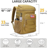 Tactical Backpack Cooler, 25L Cooler Backpack Insulated Leak-Proof, Heavy Duty Large Lunch Backpack, Waterproof Ice Chest Backpack for Men Women Adults Work Daytrip Camping Beach Hiking Accessories