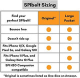 SPIbelt Original Pocket Running Belt for Women Men, Phone Holder for Running, Running Fanny Pack, Holder for Phone, Running Waist Pack, Expandable, Adjustable. Black with Anthracite Zipper