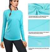 isnowood Women's Sun Protection Long Sleeve Shirts, UPF 50+ UV Rash Guard Swim Shirt, Workout Hiking Running Athletic Tops