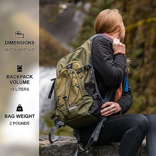 Everfun Hydration Backpack 18L with Water Bladder 2L/3L Hiking Water Backpack Women Men Hydration Pack Insulated Lightweight Day Hydropack with Storage for Hiking, Biking, Running, Festival