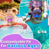 Vvinca Swim Goggles with Nose Cover, 2 Pack Wide View Diving Mask Anti-Fog UV No Leak Toddlers Swimming Goggles for Kids 3-15