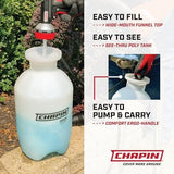 Chapin 20003 Made in USA 3-Gallon Lawn and Garden Pump Pressured Sprayer, for Spraying Plants, Garden Watering, Lawns, Weeds and Pests, Translucent White
