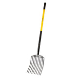 Nohovu Heavy Duty 10 Tine Pitchfork with Fiberglass Handle, 56 Inch Garden Fork for Hay, Compost, Mulch & Yard Work