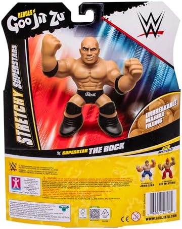 Heroes of Goo Jit Zu WWE Stretchy Superstar The Rock, Stretchy, Stretch These Amazing Goo Filled Fighters with Unique Superstar Gel Filling, They Stretch Up to 3 Times Their Size - Sensory Toys
