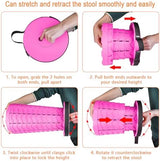 Boreeman Upgraded Folding Stool Lightweight Yet More Sturdy with Load Capacity 400lbs Portable Collapsible Stool for Camping Fishing Hiking BBQ (Pink)