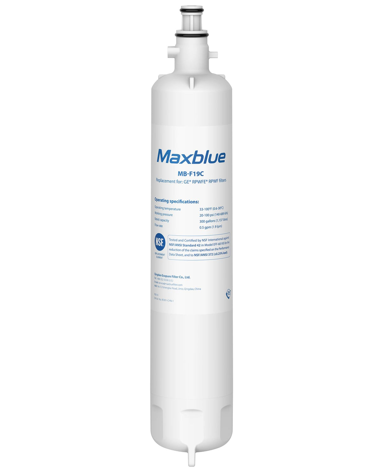 Maxblue Replacement for GE® RPWFE®, RPWF (with CHIP) Refrigerator Water Filter, Compatible with WSG-4, WF277, GFE28GMKES, PFE28KBLTS, GFD28GSLSS, PWE23KSKSS, GYE22HMKES, DFE28JSKSS