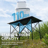 EVER ADVANCED Camping Table, Fold up Lightweight, 4-6 Person Portable Roll up Aluminum Table with Carry Bag for Outdoor, Support Up to 110LBS, Black