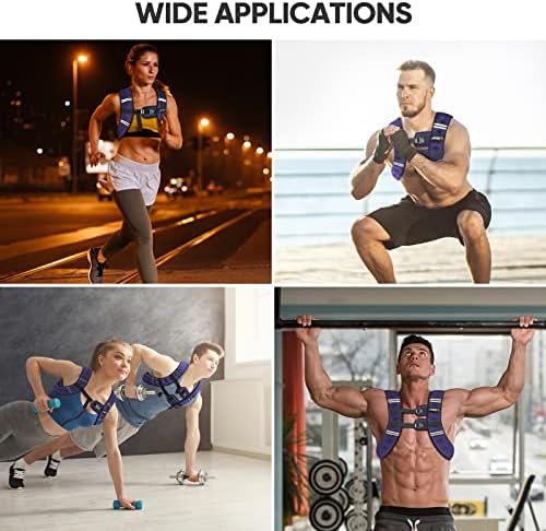 APEXUP Weighted Vest with 5lbs/10lbs/15lbs/20lbs/25lbs/30lbs Weights and Reflective Stripe, Weight Vest Men Women for Workout, Strength Training, Running