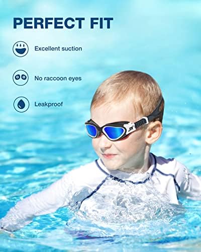 ZIONOR Kids Swim Goggles, G1 MINI UV Protection Anti-Fog Polarized Swimming Goggles for Age 6-14