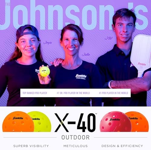 Franklin Sports X-40 Outdoor Pickleballs - Official Ball of USA Pickleball, APP Tour + Pickleball US Open - 3 Packs, 12 Packs, 36 Pickleball Buckets, 50, 100 + 400 Bulk Packs of Regulation Pickleballs