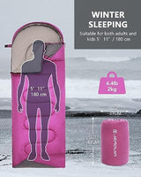 Sleeping Bags for Adults Backpacking Lightweight Waterproof- Cold Weather Sleeping Bag for Girls Boys Mens for Warm Camping Hiking Outdoor Travel Hunting with Compression Bags