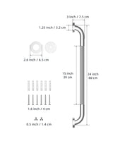 24 Inch Anti Slip Shower Grab Bar, Munzong Stainless Steel Bathroom Grab Bar, Satin Brushed Nickel Knurled Bathroom Balance Bar,Safety Hand Rail Support Handicap Elderly Senior Assist Bath Handle