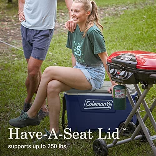 Coleman Classic Series Insulated Portable Wheeled Cooler, Leak-Resistant Outdoor Hard Cooler Keeps Ice up to 5 Days, 62-Quart
