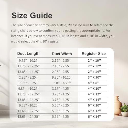 Floor Register 6 x 12 Inch 2 Pack, Floor Vent Covers for Home Floor, Sidewall, Premium Finish Air Vent Cover with Easy Adjust Air Supply Lever, Brown