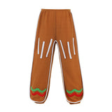 yolsun Children Gingerbread Man Costume Christmas Outfit Funny Cosplay Hooded Clothes(8-9 Years,Brown)