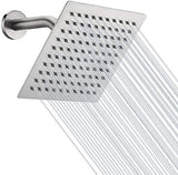 NearMoon Rain Shower Head, High Flow Stainless Steel Square Rainfall Shower, High Pressure Design, Awesome Shower Experience Even At Low Water Flow (8 Inch, Brushed Nickel)