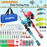 ODDSPRO Kids Fishing Pole Pink, Portable Telescopic Fishing Rod and Reel Combo Kit - with Spincast Fishing Reel Tackle Box for Girls, Youth