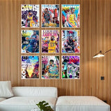 Bigwig Prints Basketball Posters for Boys Bedroom - Basketball Room Decor, Nba Posters, Steph Curry, Kobe Bryant Wall Art, Kevin Durant, Lebron James, Sports Art For Bedroom - Unframed Set of 9 (8x10)