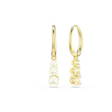 Swarovski Stilla Attract hoop earrings, Round cut, White, Gold-tone Finish
