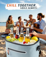 Soft-Sided Cooler Bag, 7/16/30 Can Portable Ice Chest Box, Waterproof, Leak-Proof, Insulated Cooler for Lunch, Beach, Drink, Beverage, Travel, Camping, Picnic